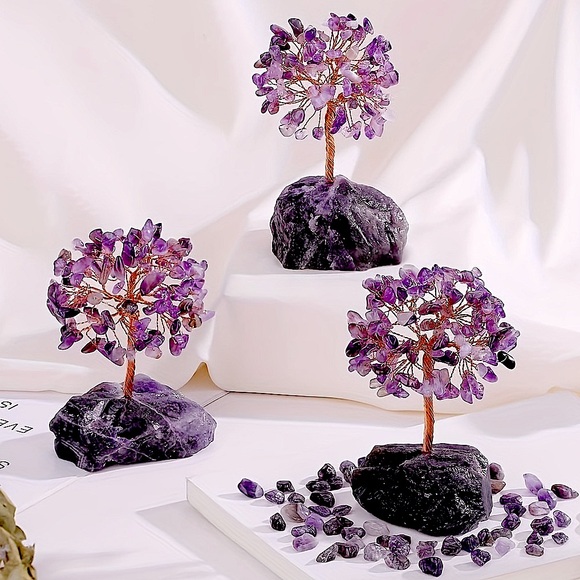 🆕New Feng Shui Healing Amethyst Crystal Gemstone Tree. 4-5inches - Picture 4 of 11